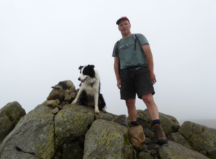 Molly on top of Great Gable